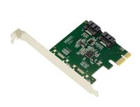 KALEA-INFORMATIQUE PCI Express PCIe 2X SATA 3 6G-controllerkaart. Raid 0 1 SPAN. Beugels voor laag en hoog profiel met ASM1061R-chipset.