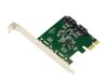KALEA-INFORMATIQUE PCI Express PCIe 2X SATA 3 6G-controllerkaart. Raid 0 1 SPAN. Beugels voor laag en hoog profiel met ASM1061R-chipset.