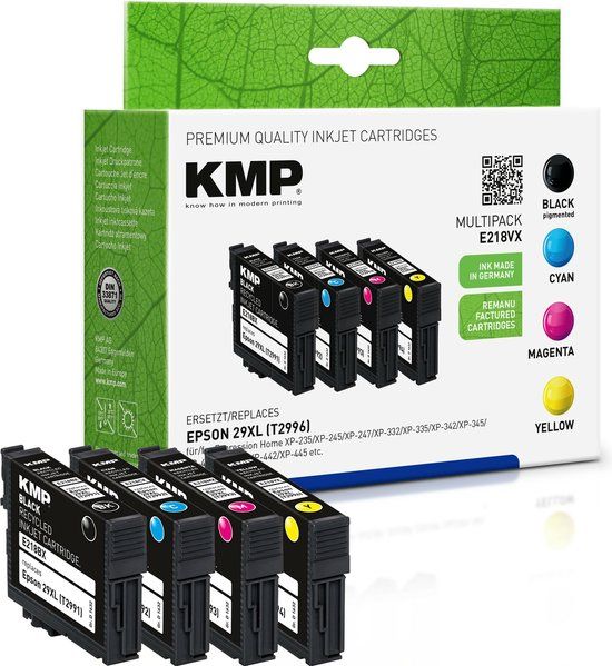 KMP Inkt vervangt Epson 29XL Combipack Zwart, Cyaan, Magenta, Geel E218VX