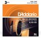 D'Addario EJ10-3D Extra Light Bronze 3 sets snaren voor westerngitaar