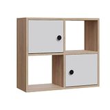 WELL HOME MOBILIARIO & DECORACIÓN Boekenkast, 100% spaanplaat, melamine gecoat, eiken, wit h.62,6