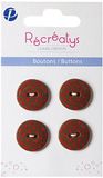 Récréatys 7123 18 11 Sachet van 4 Customising Knoppen Gespot Print Nylon 18 mm Rood/Bruin