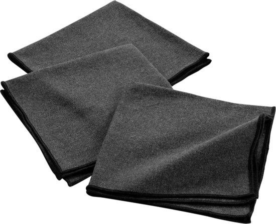 Livetti Table Napkin - 3 Stuks - 40x40cm - Grijs Zwart