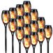 Lanterne solaire, 16 pièces, avec simulation de flamme, IP65, étanche, pour le jardin