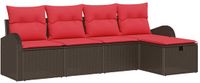 vidaXL Tuinbank - Set - 5 - st - Bruin - poly - rattan