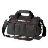 WORKPRO W081020A gereedschapstas met brede opening, gesloten bovenkant, zwart, 12 inch
