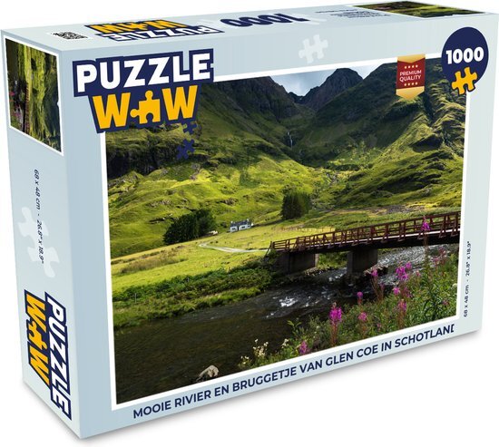 MuchoWow Puzzel rivier en bruggetje van Glen Coe in Schotland - Legpuzzel - Puzzel 1000 stukjes volwassenen