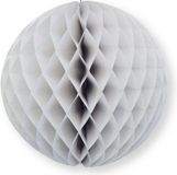 Merkloos Papieren kerstballen - grijs - 10 cm - kerstversiering voor kerstboom
