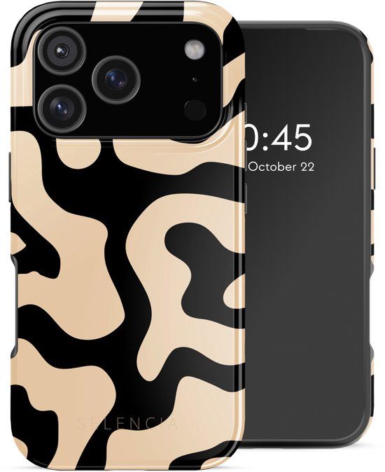 Selencia Hoesje - Geschikt voor Apple iPhone 17 Pro - Backcover geschikt voor MagSafe - Art Wave Black