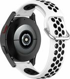 By Qubix - Siliconen Smartwatch Bandje voor Garmin Vivoactive 4 / 4L - 22mm - Wit/Zwart