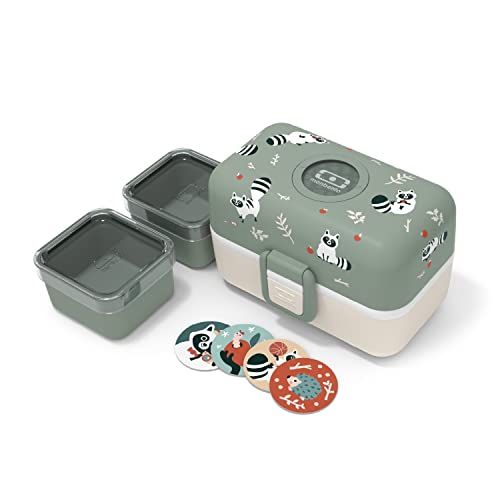 Monbento - MB Tresor Raccoon - Wasbeertje - Kinder Lunchbox - Groen