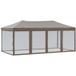 Tente de réception pliable avec parois taupe 3x6 m