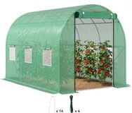 Outsunny Folietunnel 300L x 200B x 195H cm Groen Staal