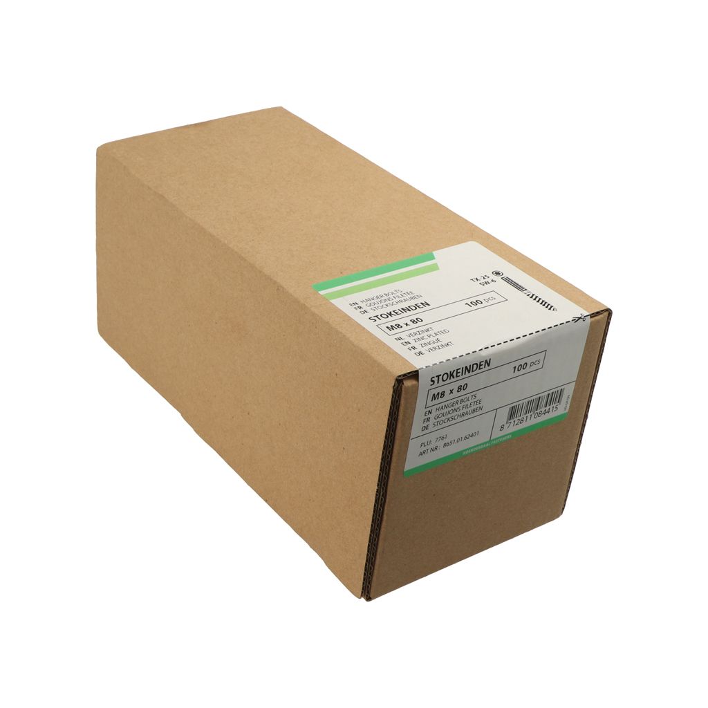 Hoenderdaal Fasteners Hoenderdaal Stokeind Vz 4.8 Sw-10/Torx TX30 M12X120 | 50 stuks - 8651.01.74801
