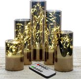 Bougie sans flamme en verre mince grise sans marque avec télécommande