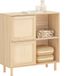 SoBuy FSB87-N Dressoir - Houten Buffetkast met 2 Schuifdeuren & Wieltjes