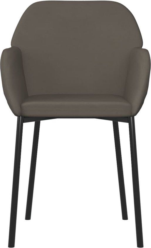 VidaXL Eetkamerstoelen 2 stuks fluweel donkergrijs