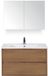 BES LED Porto Badmeubelset 90 cm - Honey - Keramische Wastafel Wit Slim met Spiegelkast