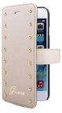 Guess beige iPhone 6/6s folio case met gouden studs