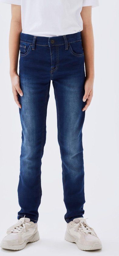 NAME IT NKMTHEO XSLIM - Jongens Jeans - Maat 104 - Dark Blue Denim