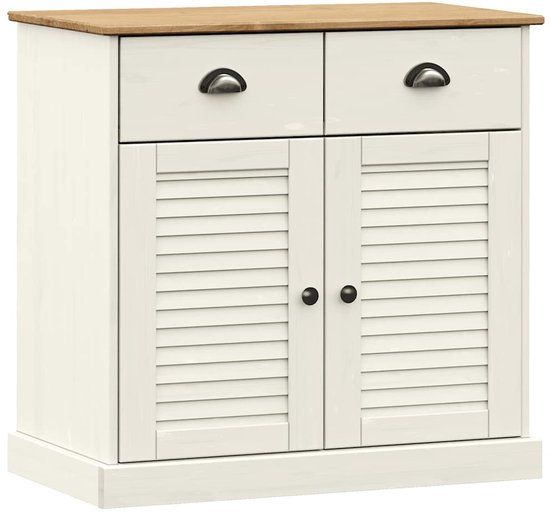 vidaXL Dressoir VIGO 78x40x75 cm wit massief grenenhout