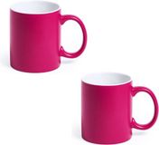 Allegra Mug and Tumbler - 2 pieces - pink/white - 350 ml - Ceramic