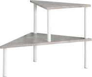 Kesper Keuken aanrecht hoek etagiere - 2 niveaus - hout/metaal - rekje/organizer - 53 x 38 x 38 cm - wit