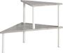 Kesper Keuken aanrecht hoek etagiere - 2 niveaus - hout/metaal - rekje/organizer - 53 x 38 x 38 cm - wit