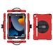 iPad Apple iPad 10.2 2019/2020/2021 generatie hoes met displaybeschermfolie potloodhouder Kickstand 360 draaibare polsband polsband Kickstand Robuuste beschermhoes (Rood)
