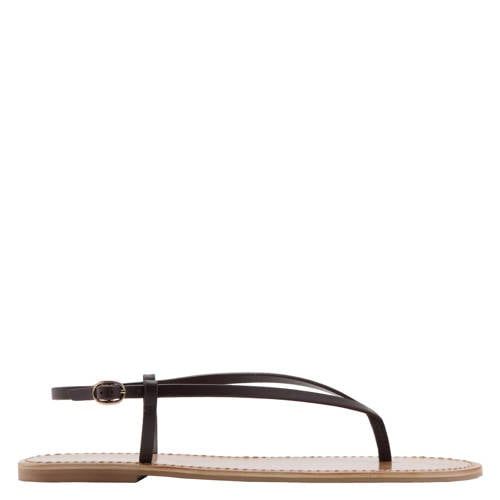 Mango donkerrode leren sandalen