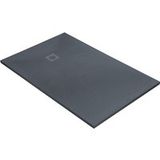 Icecat Receveur Résine 120 X 80 cm Gris Granit Imitation Granit - Grille Carrée Excentrée