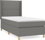 vidaXL Boxspring met matras, stof, donkergrijs, 90x190 cm