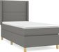 vidaXL Boxspring met matras, stof, donkergrijs, 90x190 cm