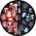 Boules de Noël 34x pièces - 3 cm - rose et bleu foncé - plastique