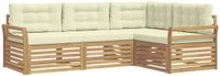 vidaXL - Buiten - bank - set - 4 - st - Wit - en - crèmekleurig - Polyester