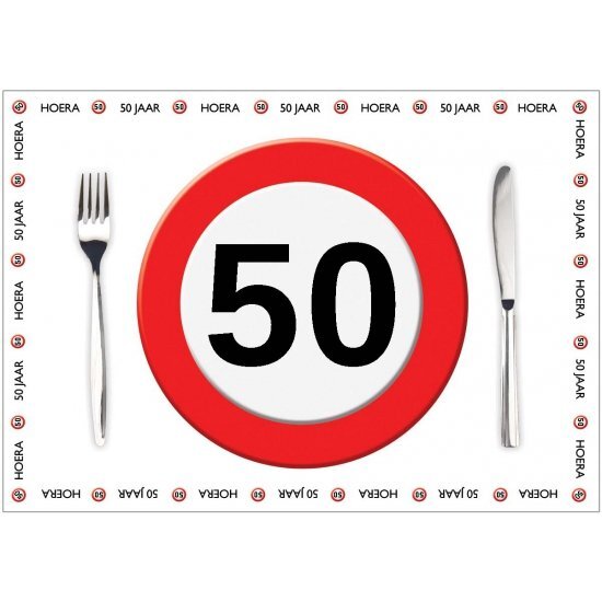 Shoppartners Papieren placemats 50 jaar 10 stuks