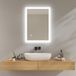 EMKE Led-badkamerspiegel, 50 x 70 cm, met ledlicht, koud wit, wandspiegel met aanraakschakelaar, IP44, energiebesparend, led-spiegel