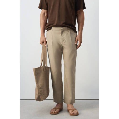 Mango Man regular fit casual broek - beige
