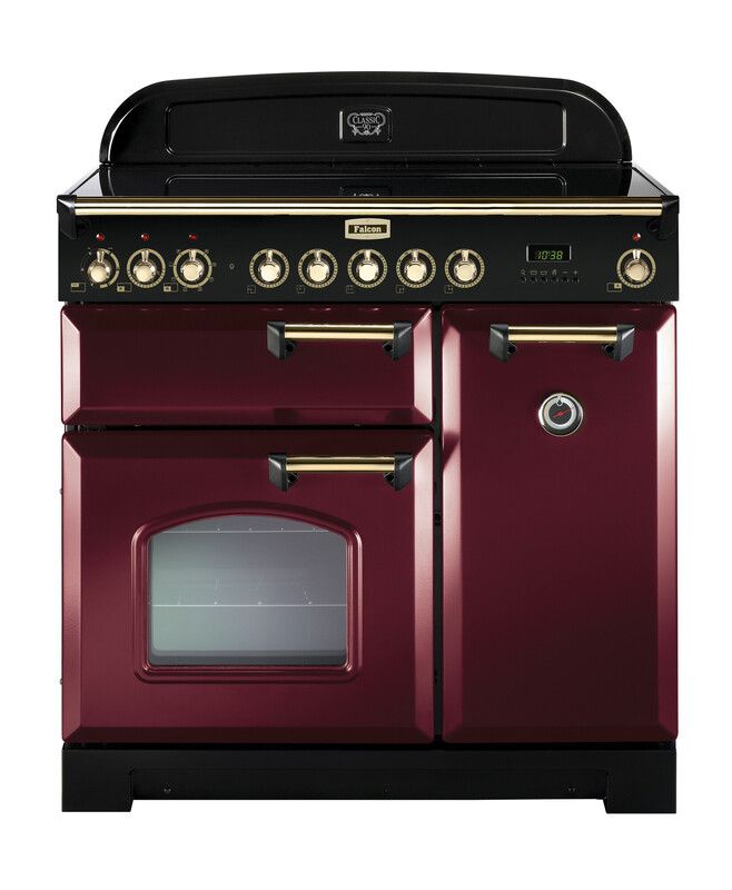 Falcon Classic Deluxe 90 Range Cooker Electric Induction Hob Cherry A