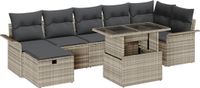 vidaXL Tuinbank Set Lichtgrijs Poly Rattan