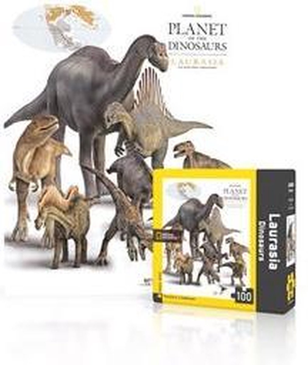 New York Puzzle Company New York Puzzle Company Mini Puzzel National Geographic Laurasia Dinosaurs 100 Stukjes