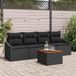 Maison Exclusive - Set van vijf tuinbankkussens, noir, en polyrotin