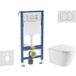 Geberit Set De Bâti-support Wc Suspendu Nefia Avec Abattant Softclose – Plaque Delta01 2 Volumes – Réservoir Encastré 12 Cm – Sani11ca31109