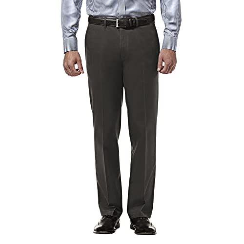 Haggar Heren Premium No Iron Straight Fit Broek - Donkergrijs - 42W / 32L