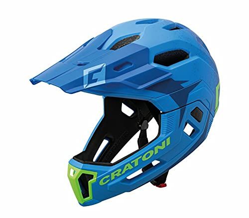 Cratoni C-maniac 2.0 Mx Fietshelmen voor volwassenen, uniseks, blauw/limoenmat, L-XL