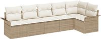 vidaXL Tuinbank Set 6-delig Beige Polyrattan