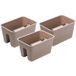 Prosperplast Geländertopf Ratolla Railing, 3er Set, Rattanlook, Rechteckig, Mokka, 39,6 x 27,2 x 22,5 cm