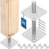 KOTARBAU® 6 stuks Paalhouder, Paalvoet, Verzinkt Staal, 160 x 160 x 250 mm, M24, Zilver