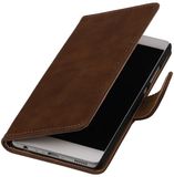 Best Cases Panda Best Cases Bruin Hout booktype wallet cover hoesje voor Samsung Galaxy C7