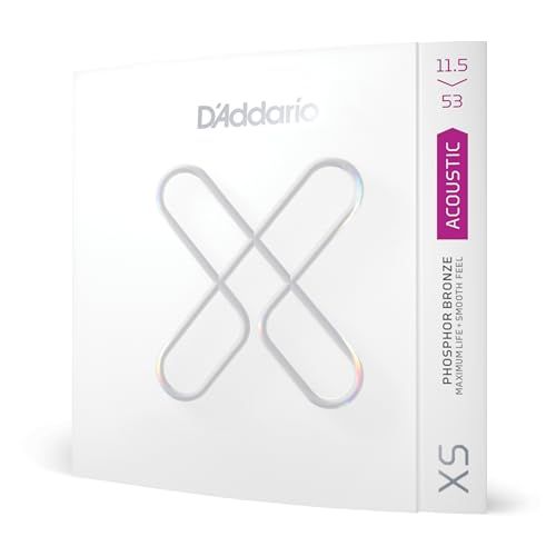 D'Addario XSAPB11552 XS Phosphor Bronze Coated Acoustic Guitar Strings - 11.5-53